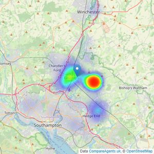 Luci Morgan Estate Agency - Bishopstoke listings heatmap