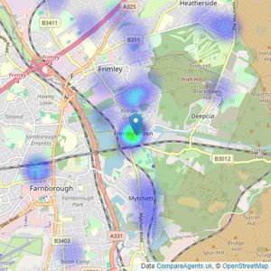 Luff & Wilkin - Frimley Green listings heatmap