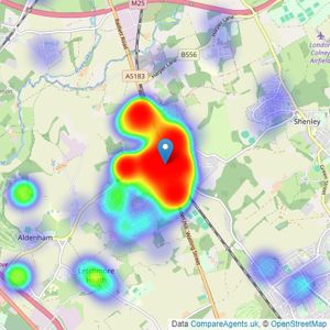 Lumley Estates - Radlett listings heatmap