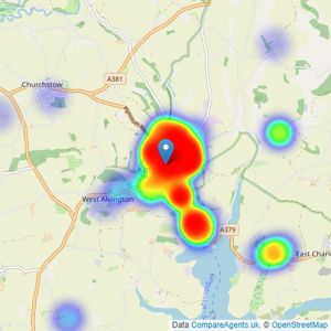 Luscombe Maye - Kingsbridge listings heatmap