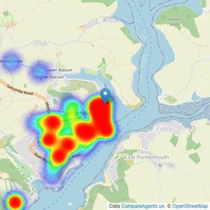 Luscombe Maye - Salcombe listings heatmap