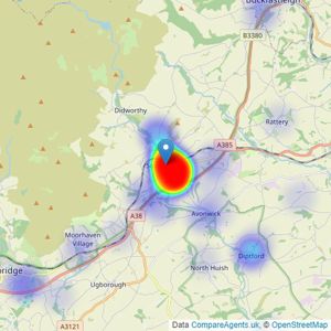 Luscombe Maye - South Brent listings heatmap