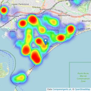 Luxury & Prestige - Canford Cliffs listings heatmap