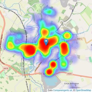 M & M Properties - Leighton Buzzard listings heatmap