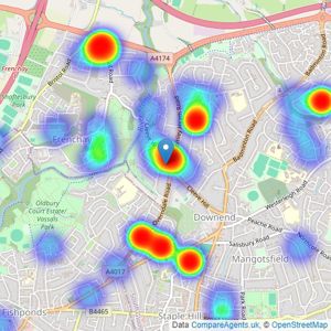 M Coleman Estate Agents - Downend listings heatmap