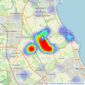 M L Estates Ltd - Seaton Delaval listings heatmap