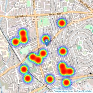 M-S Estates - Nottingham listings heatmap