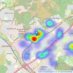 Mackenzie Smith - Camberley listings heatmap