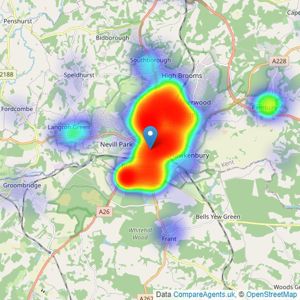 Maddisons Residential Ltd - Tunbridge Wells listings heatmap