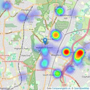 Madison Fox - Woodford Green listings heatmap