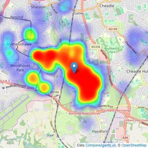 Main & Main - Heald Green listings heatmap