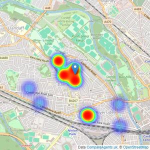 Maison Cambria - Cardiff listings heatmap