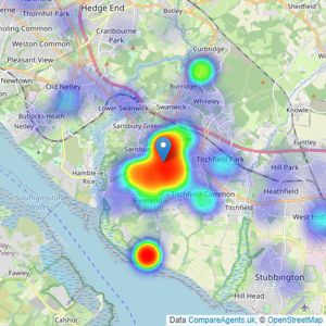 Mann - Locks Heath listings heatmap