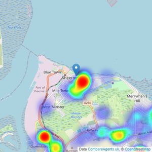 Mann - Sheerness listings heatmap