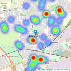 Manners & Harrison - Billingham listings heatmap