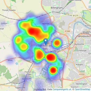 Manners & Harrison - Stockton On Tees listings heatmap