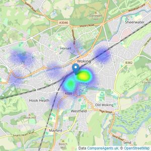 Manners Residential Limited - Woking listings heatmap