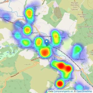 Manning Estate Agents - Aberdare listings heatmap