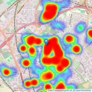 Manning Stainton - Beeston listings heatmap