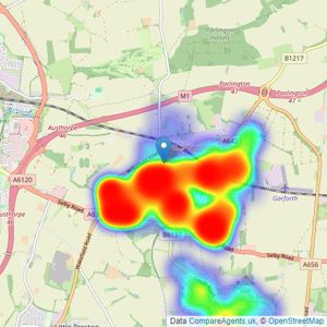 Manning Stainton - Garforth listings heatmap