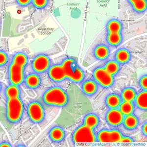 Manning Stainton - Roundhay listings heatmap