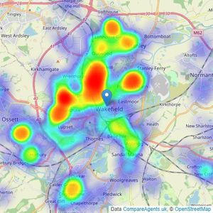 Manning Stainton - Wakefield listings heatmap