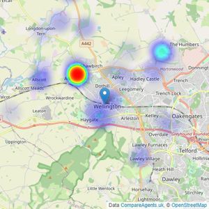 Mannleys Prestige - Telford listings heatmap