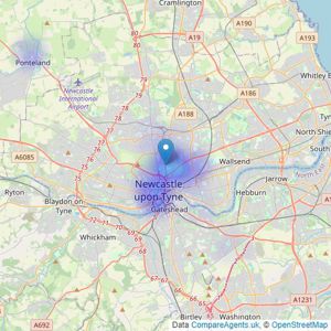 Mansons Property Consultants - Jesmond listings heatmap