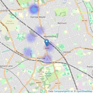 Maple Estate & Letting Agents - Harrow listings heatmap