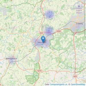 Mapp & Weston - Horsham listings heatmap