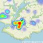 Marchand Petit - Newton Ferrers listings heatmap