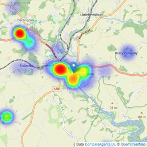 Marchand Petit - Totnes listings heatmap