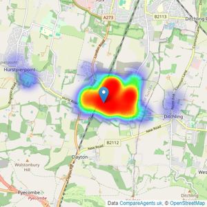 Marchants - Hassocks listings heatmap