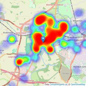 Margetts - Warwick listings heatmap