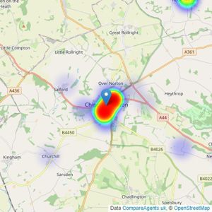 Mark David Estate Agents - Chipping Norton listings heatmap