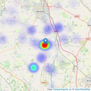 Mark David Estate Agents - Deddington listings heatmap