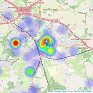 Mark Rath Residential limited - Wokingham listings heatmap