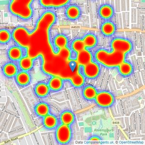 Marsh & Parsons - Askew Road & Acton listings heatmap