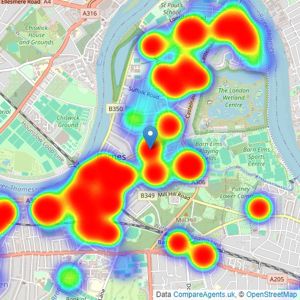 Marsh & Parsons - Barnes & East Sheen listings heatmap