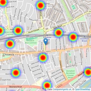 Marsh & Parsons - Chiswick listings heatmap