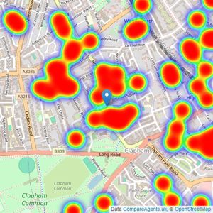 Marsh & Parsons - Clapham listings heatmap