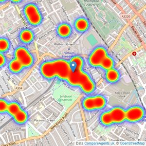 Marsh & Parsons - Fulham listings heatmap