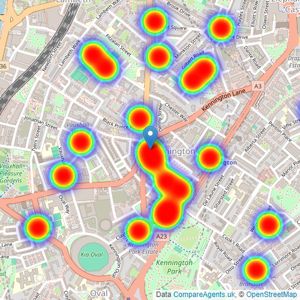 Marsh & Parsons - Kennington listings heatmap