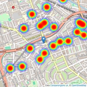 Marsh & Parsons - North Kensington listings heatmap