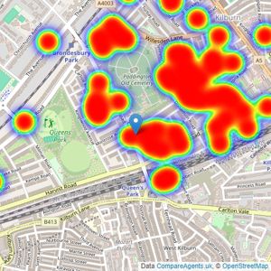 Marsh & Parsons - Queens Park listings heatmap