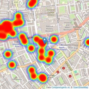 Marsh & Parsons - South Kensington listings heatmap