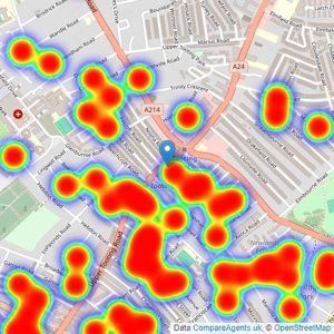 Marsh & Parsons - Tooting listings heatmap