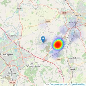 Marston Vale Properties - Lidlington listings heatmap