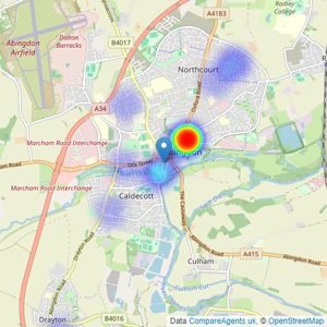 Martin & Co - Abingdon listings heatmap