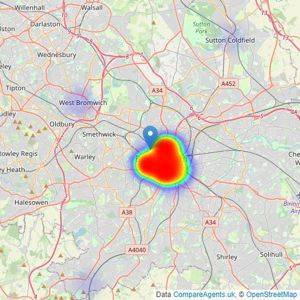 Martin & Co - Birmingham Land & New Homes listings heatmap